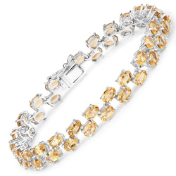 19.78 Carat Genuine Citrine .925 Sterling Silver Bracelet