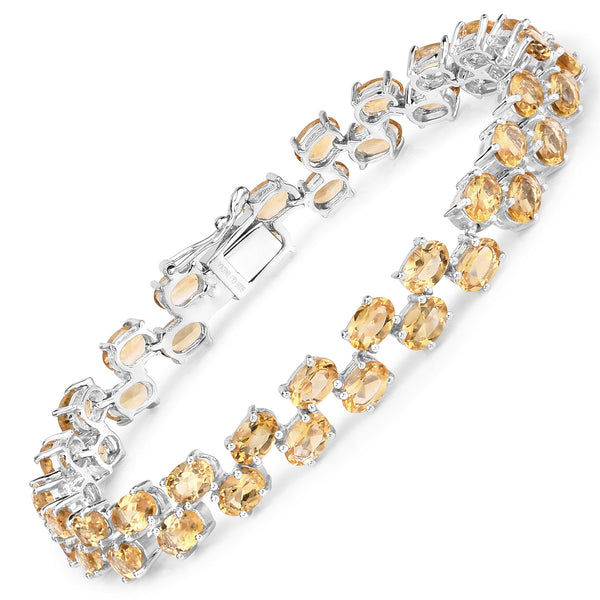 19.78 Carat Genuine Citrine .925 Sterling Silver Bracelet