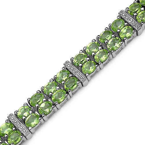 15.25 Carat Genuine Peridot .925 Sterling Silver Bracelet