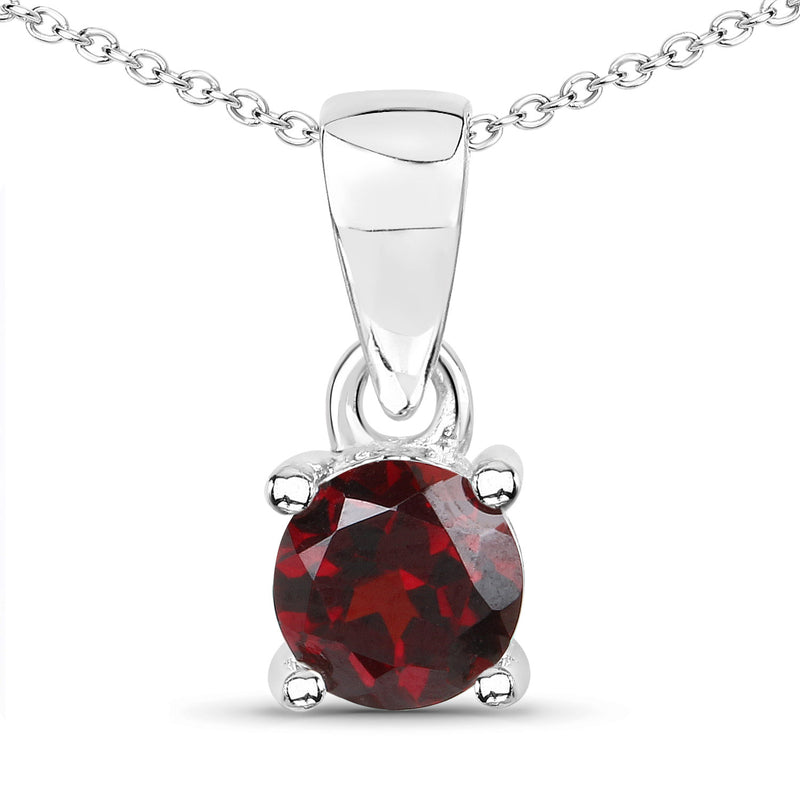 0.60 Carat Genuine Garnet .925 Sterling Silver Pendant