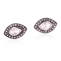 Marquise Shape Stud Earrings 0.6ct Diamond 14kt Gold 925 Sterling Silver Jewelry
