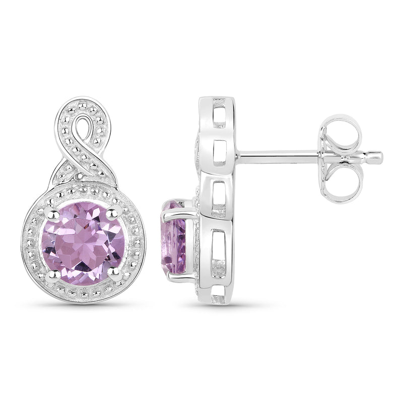 1.46 Carat Genuine Amethyst .925 Sterling Silver Earrings