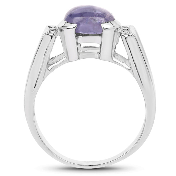 2.80 Carat Genuine Tanzanite .925 Sterling Silver Ring
