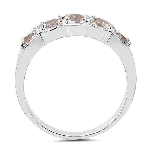 1.25 Carat Genuine Morganite .925 Sterling Silver Ring