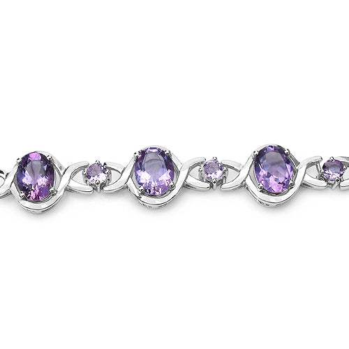 16.32 Carat Genuine Amethyst .925 Sterling Silver Bracelet