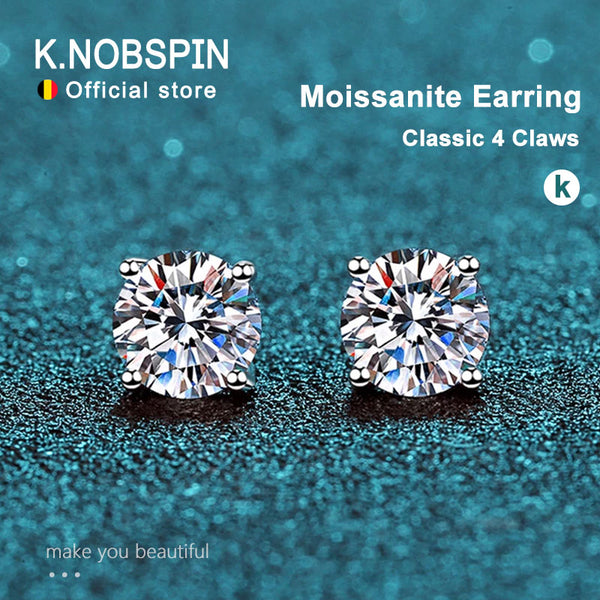 925 Sterling Silver 2.00ct Moissanite Stud Earrings for Women