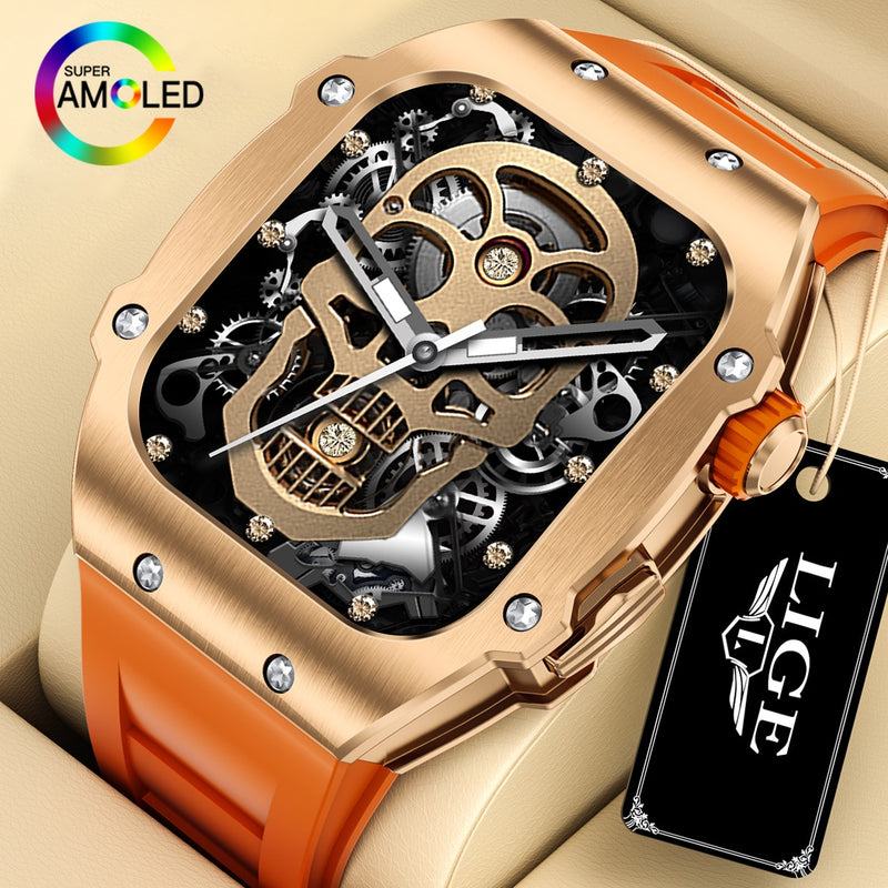 Stainless Steel 1.91inch AMOLED Touchscreen Waterproof Smartwatch with Bluetooth Calling for Men