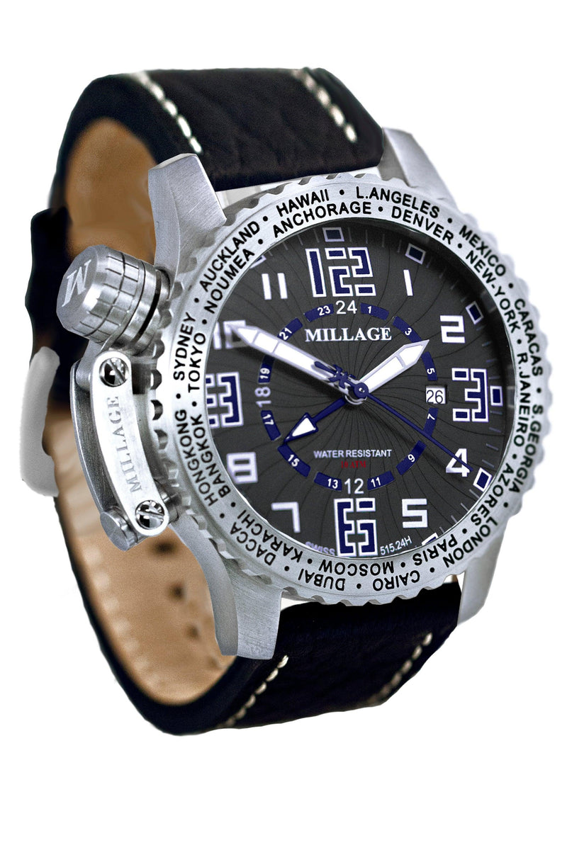 Millage MOSCOW Collection Watch BLK-BLU-BLK-LB - Bids.com