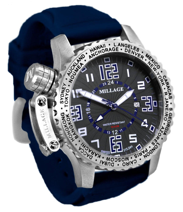 Millage MOSCOW Collection Watch BLK-BLU-BLU-SL - Bids.com