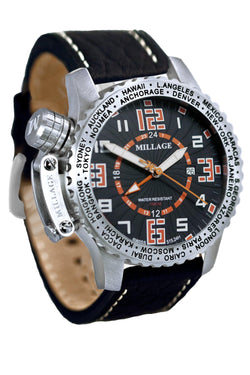 Millage MOSCOW Collection Watch BLK-OR-BLK-LB - Bids.com