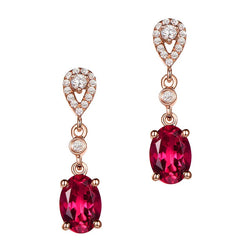 14K Gold Natural Ruby Jade Gemstone Ball Earrings for Women