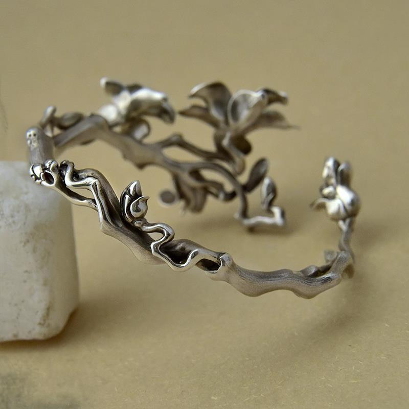 Silver Magnolia Handmade Ladies Bracelet