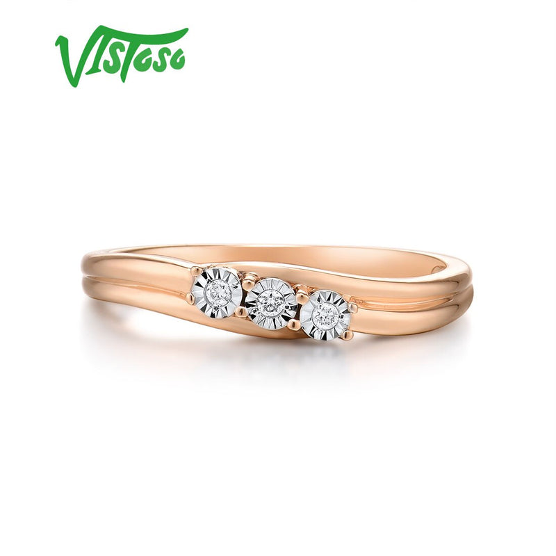 14K Rose Gold Diamond Ring for Women