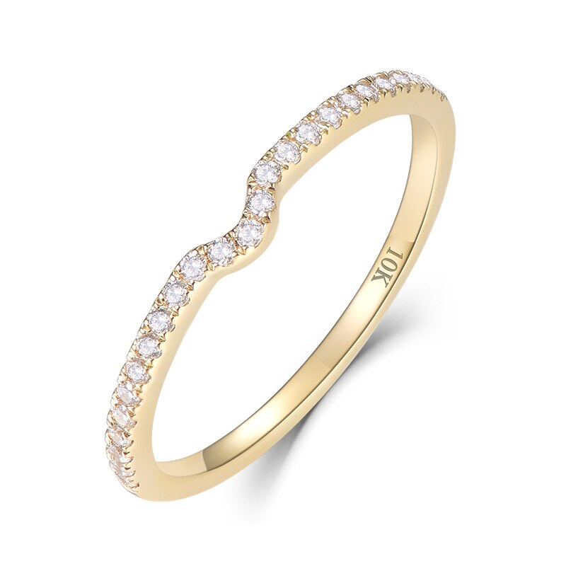 10K Yellow Gold Moissanite Ring for Women