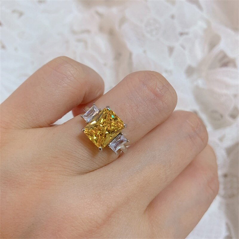 Sterling Silver Citrine Ring for Female