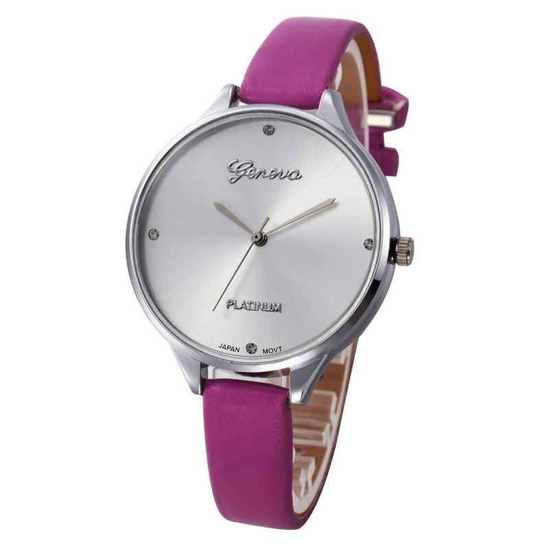 New Geneva Fashion Women Watches Hot Sale Leather Belt Bracelet Simple Dropshipping Digital steel dial Quartz Wrist Female Clock