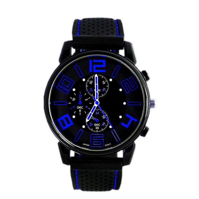 Men Quartz Analog Watch Silicone Strap Band Round Dial Sport Wristwatch XRQ88