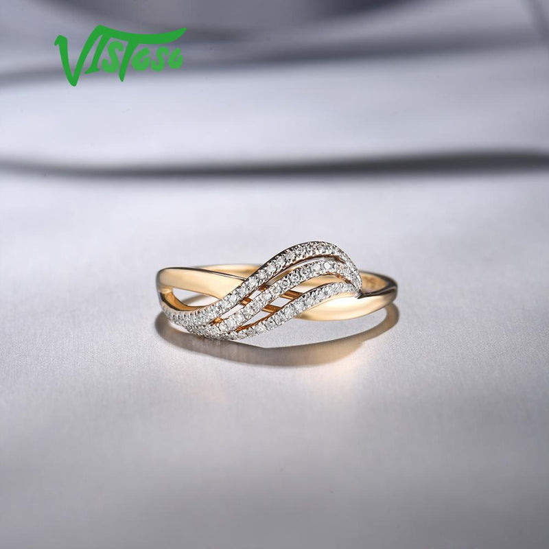 14K Yellow Gold Diamond Ring for Women