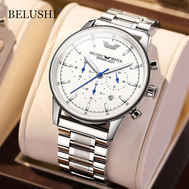 Stainless Steel Chronograph Sport Watch for Men