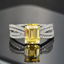 Sterling Silver Citrine Gemstone Ring for Women