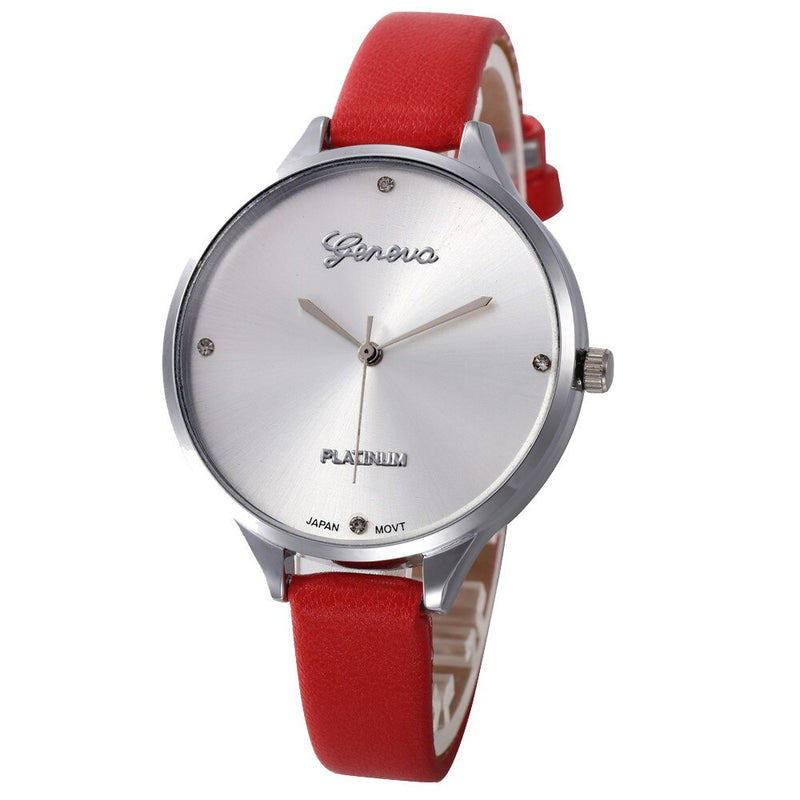 New Geneva Fashion Women Watches Hot Sale Leather Belt Bracelet Simple Dropshipping Digital steel dial Quartz Wrist Female Clock
