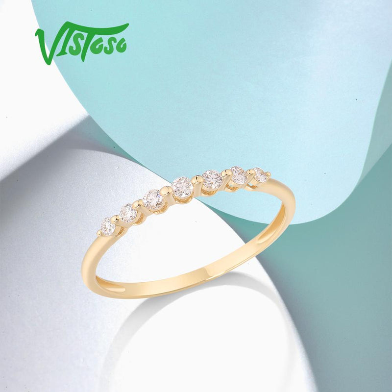 14K Yellow Gold Diamond Ring for Her