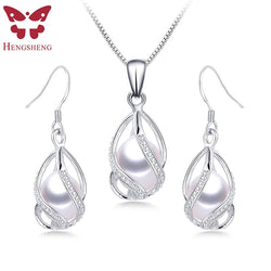 925 Sterling Silver Natural Freshwater Pearl Jewelry Sets for Women