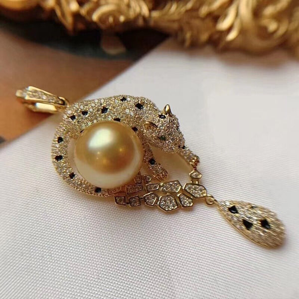 Sterling Silver Freshwater Golden Pearl Pendant Necklace for Women