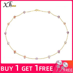 XF800 18K Gold 4-5mm Mixed Freshwater Pearl Necklace