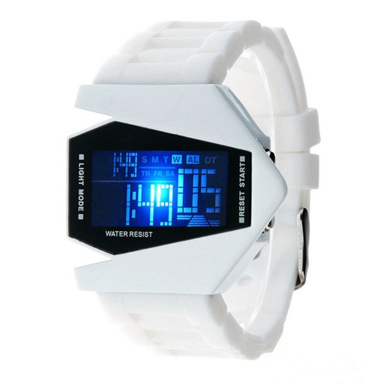 New Electronic Aviation Watch Men LED Digital Watches Men Aircraft Electronic Watch Students Sports Silicone Square Wrist Watch