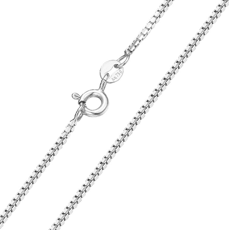 Solid 18K White/Rose/Yellow Gold 0.5mm Link Chain Necklace