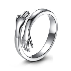 925 Sterling Silver Love Hug Ring Open Stacking Rings For Women Gift Lovers Retro Statement Fashion Trend Jewelry