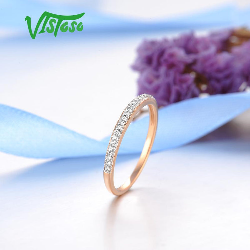 14K Rose Gold Diamond Ring for Women