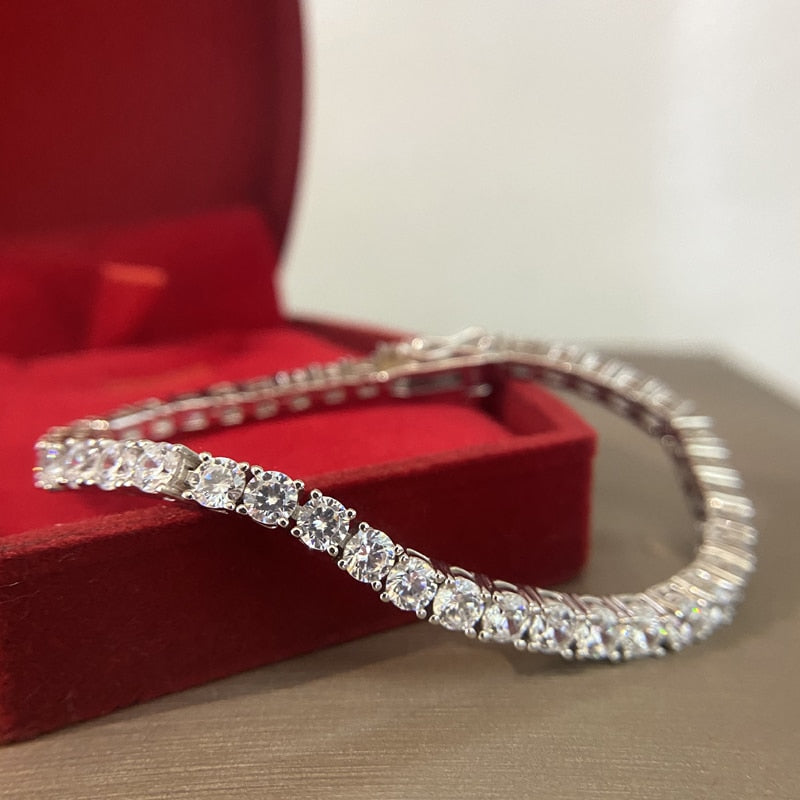 925 Sterling Silver Diamond Tennis Bracelet for Women