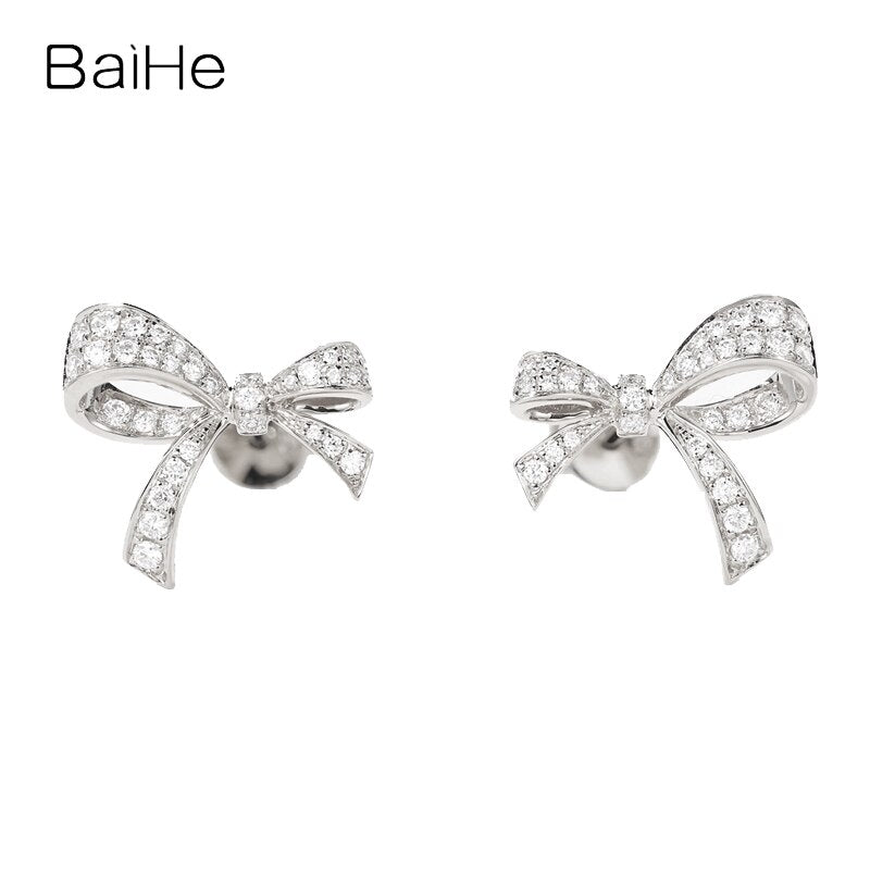 White/Rose/Yellow Gold 0.30ctw Diamond Stud Earrings for her