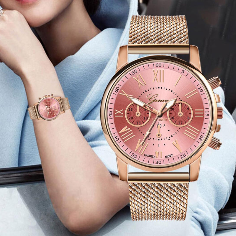 Luxury Womens watches Ladies Quartz Wrist Watch Dress Fashion Stainless Steel Dial Band Watch for women relogio feminino
