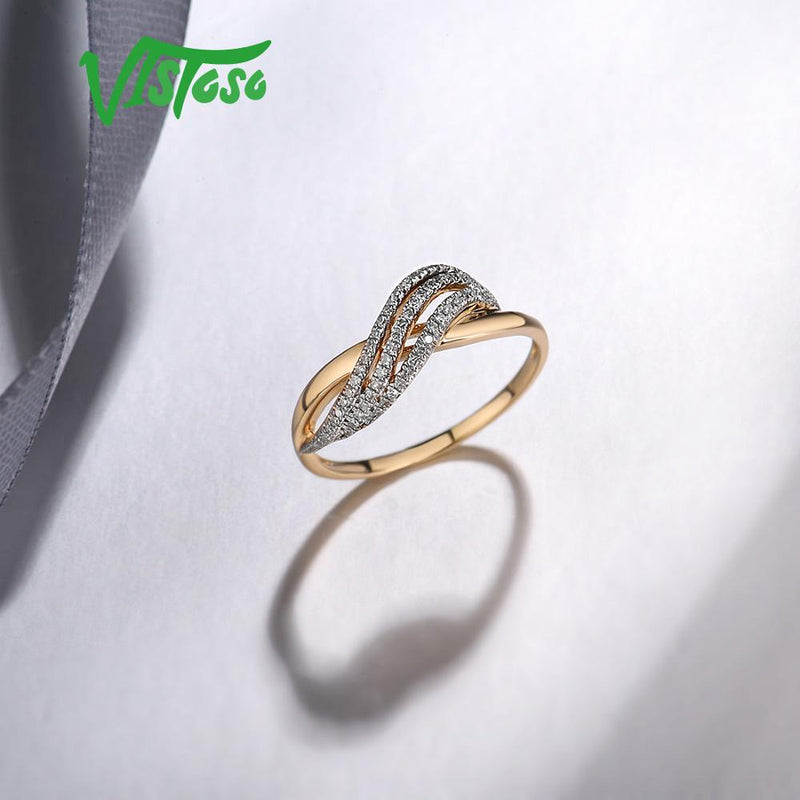 14K Yellow Gold Diamond Ring for Women