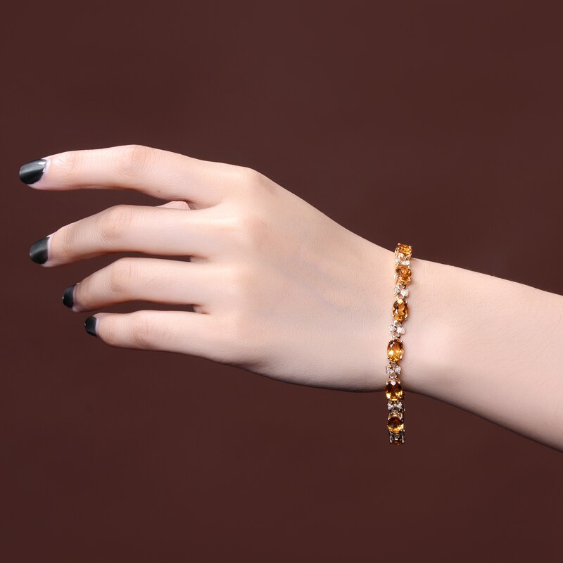 MLZB Citrine 18k Pure Gold Female Bracelets Fine Jewelry  Gift Girl Thin Trendy Solid 750 Real Bangle Party Good Nice