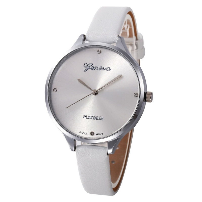 New Geneva Fashion Women Watches Hot Sale Leather Belt Bracelet Simple Dropshipping Digital steel dial Quartz Wrist Female Clock