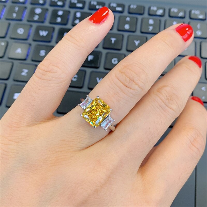 Sterling Silver Citrine Ring for Female