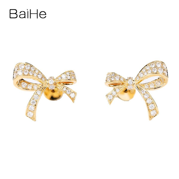 White/Rose/Yellow Gold 0.30ctw Diamond Stud Earrings for her