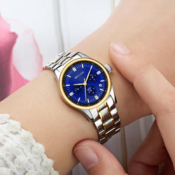 Stainless Steel Rhinestone Quartz Watch for Women