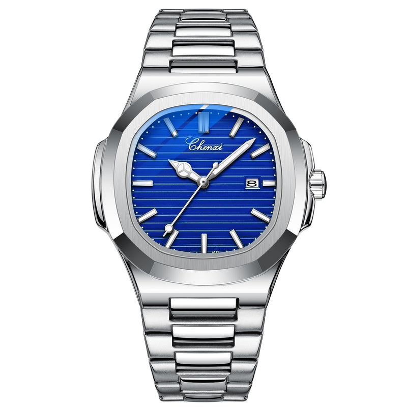 Stainless Steel Quartz Luminous Wristwatch for Men