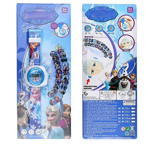 Gold-tone Cartoon Pattern Digital LED Watch for Children