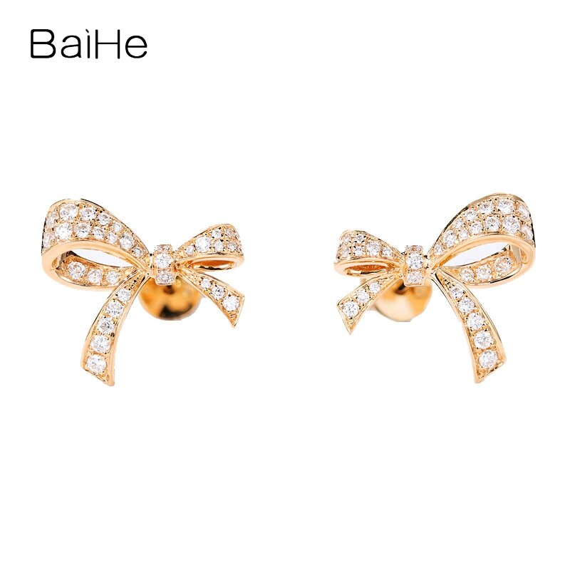 White/Rose/Yellow Gold 0.30ctw Diamond Stud Earrings for her