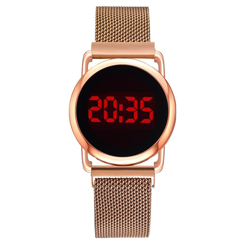 Luxury LED Electronic Magnetic Stainless Steel Watch Women
