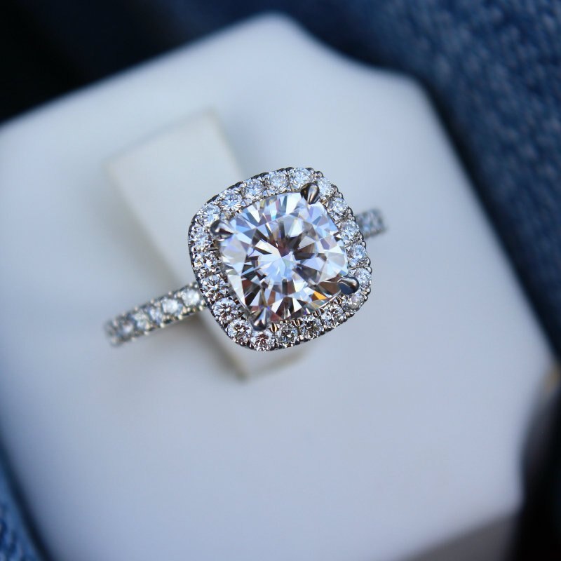 YANHUI Luxury Original 925 Solid Silver Ring Classic 1 Carat Zirconia Diamond Jewelry For Women Engagement Wedding Rings R1129