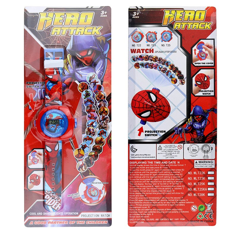Gold-tone Cartoon Pattern Digital LED Watch for Children