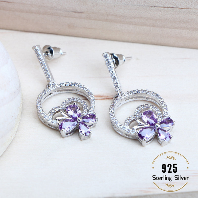 Sterling Silver Zirconia Bridal Jewelry Set for Women