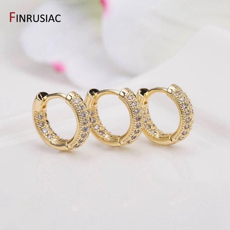 2020 New Trendy Round Circle Zircon Rhinestone Hoop Earrings Gold Plated Korean Earring For Women Jewelry